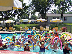 Swimmers in the Community Pool